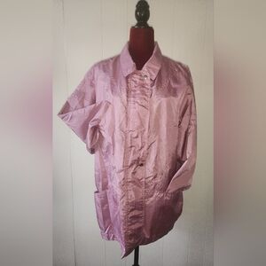 Vintage Women's Mauve Pink Jacket With Asymmetrical Pocket Size XXL